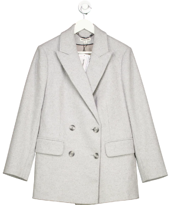 Whistles Grey Marl Oversized Wool Blazer UK S