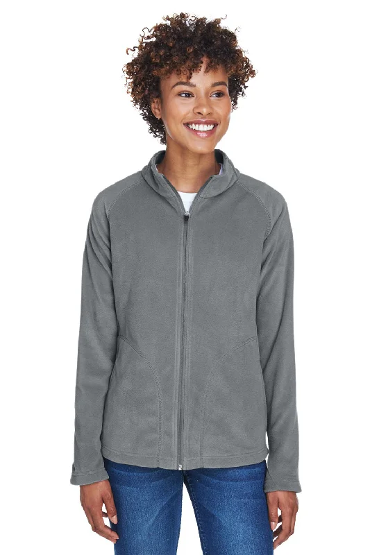 Team 365 Womens Campus Pill Resistant Microfleece Full Zip Jacket - Graphite Grey