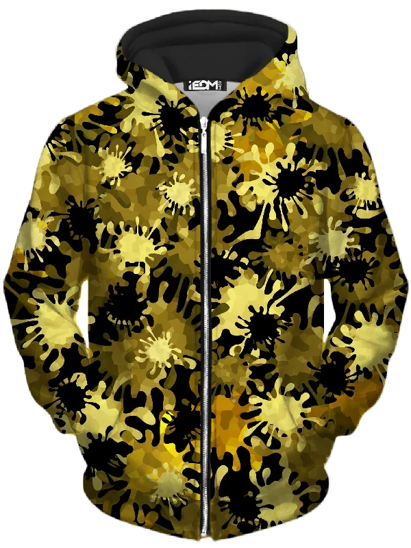 Gold Splatter Unisex Zip-Up Hoodie