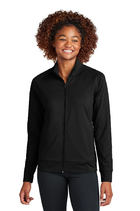 Sport-Tek Womens Sport-Wick Moisture Wicking Full Zip Cadet Jacket - Black - New