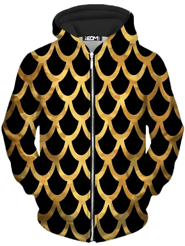 Mermaid Scales Gold Unisex Zip-Up Hoodie