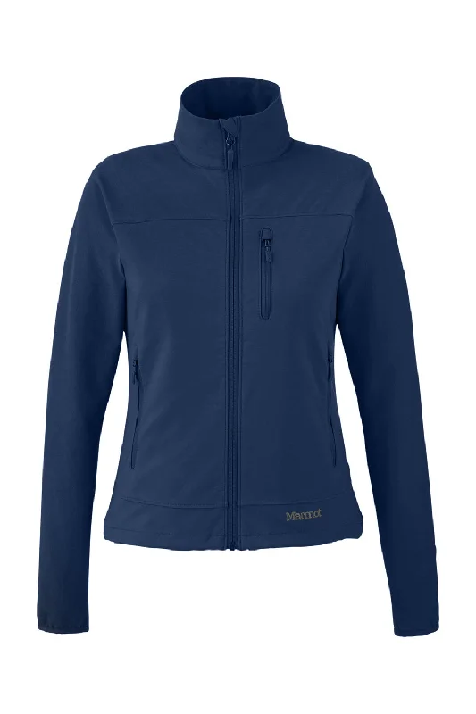 Marmot Womens Tempo Water Resistant Full Zip Jacket - Arctic Navy Blue - Closeout