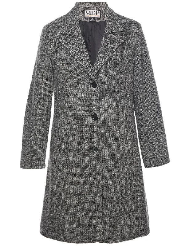 Patterned Wool Coat - M