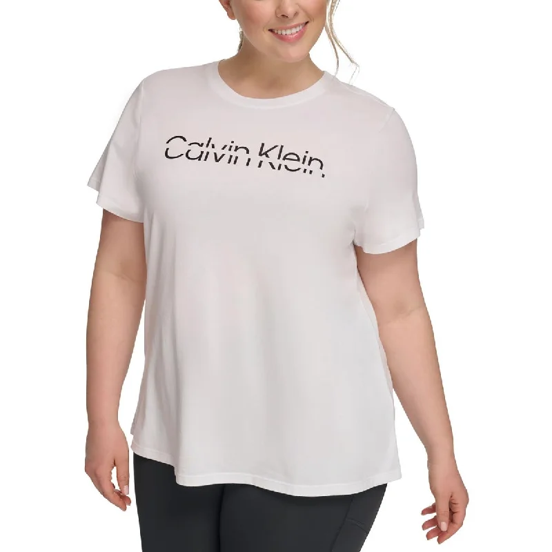 Calvin Klein Performance Womens Plus Fitness Activewear Pullover Top