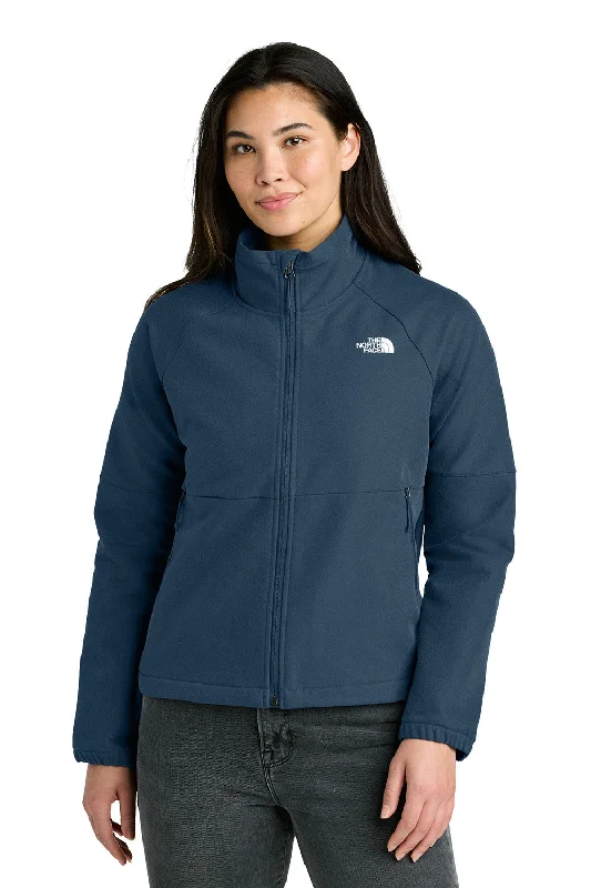 The North Face Womens Barr Lake Soft Shell Full Zip Jacket - Heather Dark Shady Blue - New