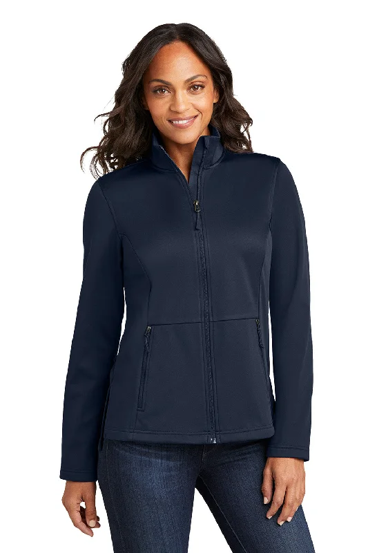 Port Authority Womens Water Resistant Flexshell Full Zip Jacket - True Navy Blue - New