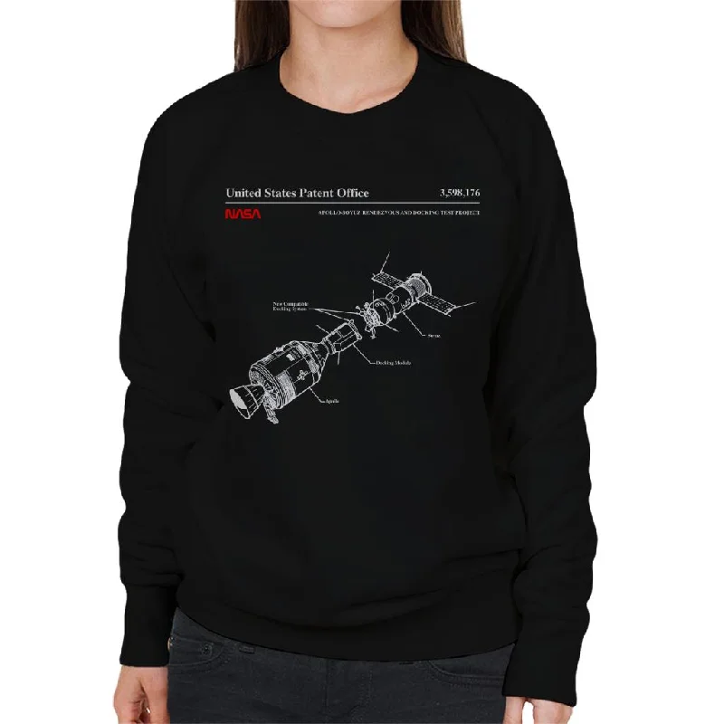 NASA Apollo Soyuz Docking Test Blueprint Women's Sweatshirt