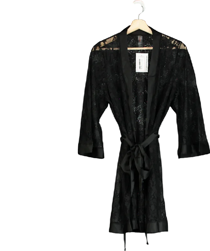 Ann Summers Black Lace Robe UK 8