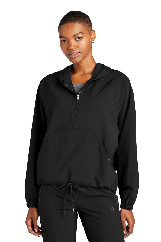 Ogio Womens Connection Water Resistant Full Zip Anorak Hooded Jacket - Blacktop