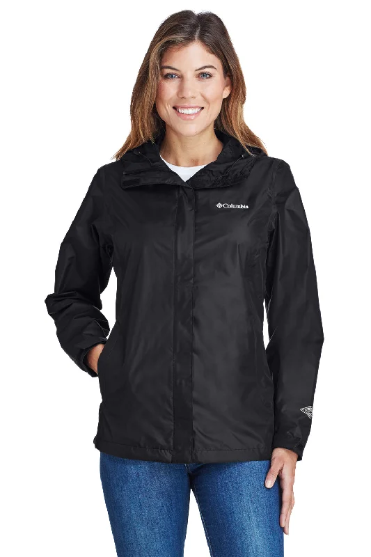 Columbia Womens Arcadia II Waterproof Full Zip Hooded Jacket - Black - Closeout