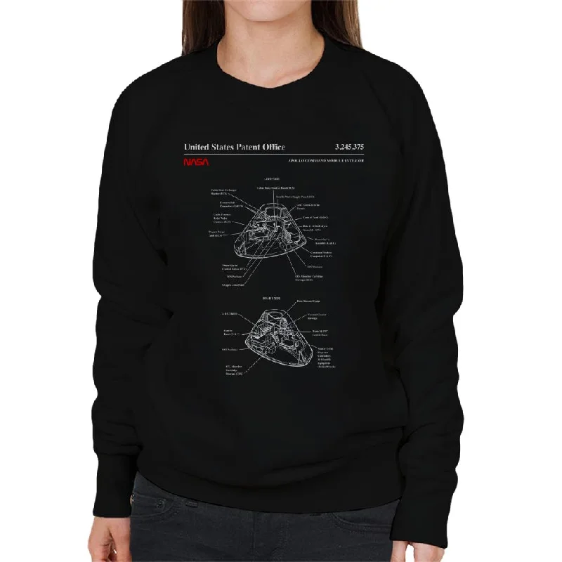 NASA Apollo Command Module Interior Blueprint Women's Sweatshirt