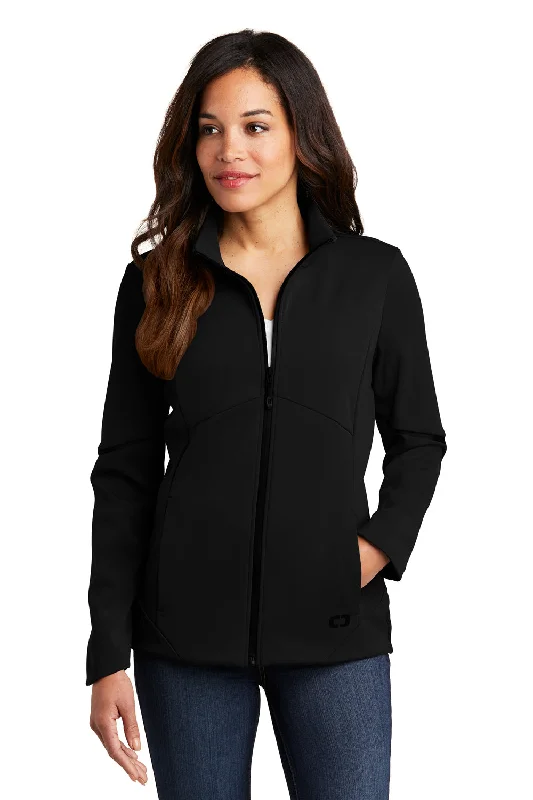 Ogio Womens Exaction Wind & Water Resistant Full Zip Jacket - Blacktop - Closeout