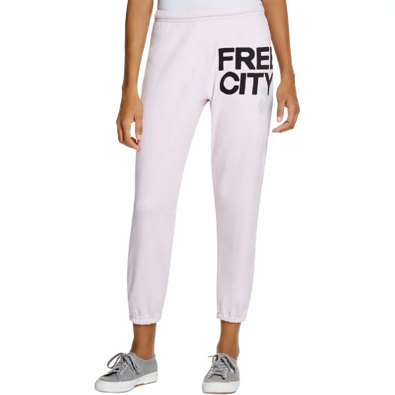 Free City Womens Featherweight Graphic Sweatpants