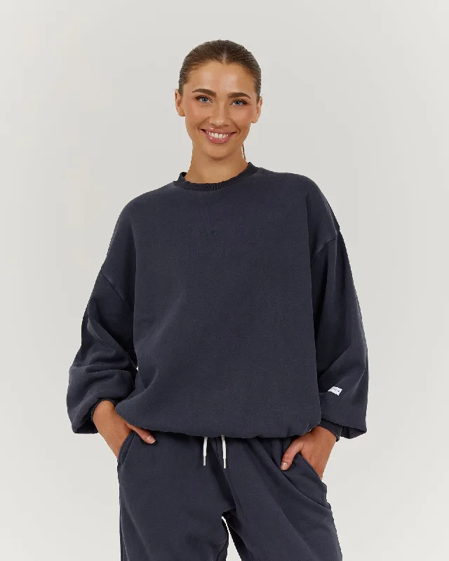 FADED OVERSIZED CREW - FADED SLATE