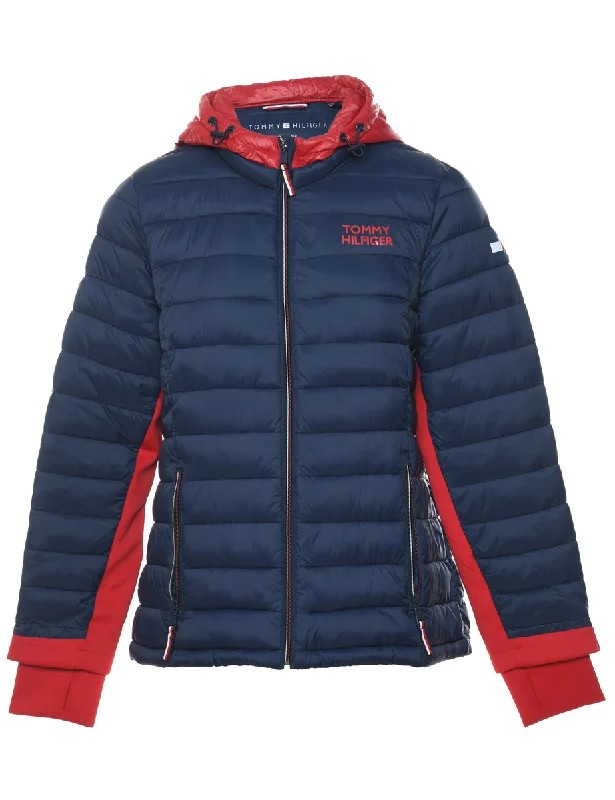 Tommy Hilfiger Navy & Red Puffer Jacket - L