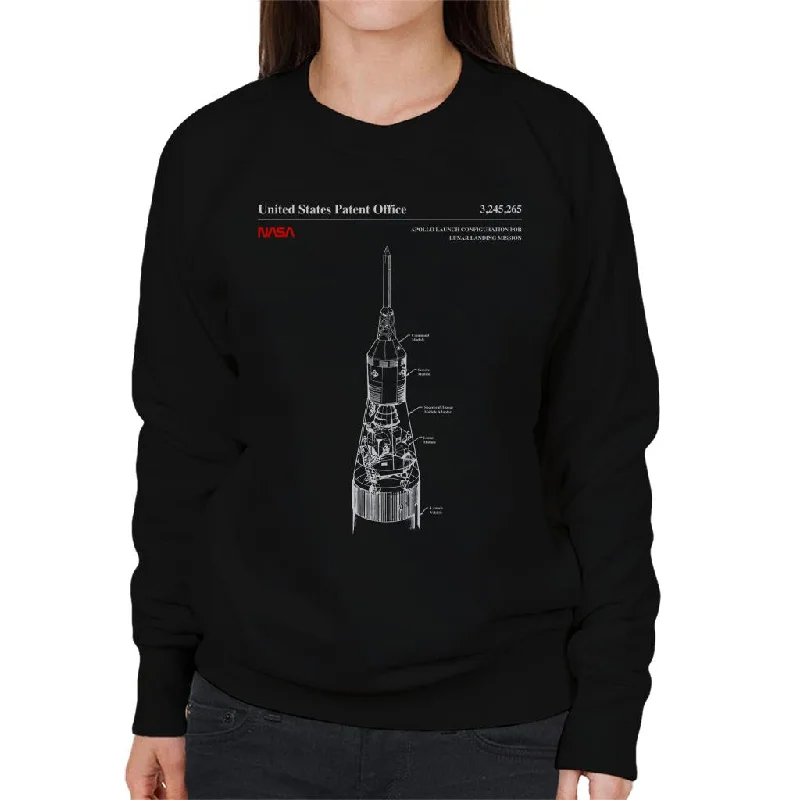 NASA Apollo Launch Lunar Landing Mission Blueprint Women's Sweatshirt