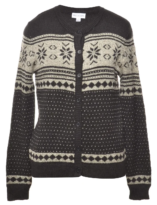 Black Nordic Cardigan - S