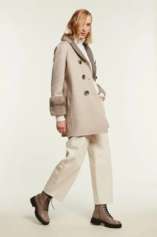 Jacket with mink collar and cuffs