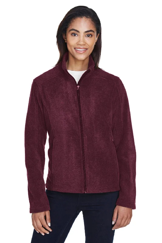 Core 365 Womens Journey Pill Resistant Fleece Full Zip Jacket - Burgundy