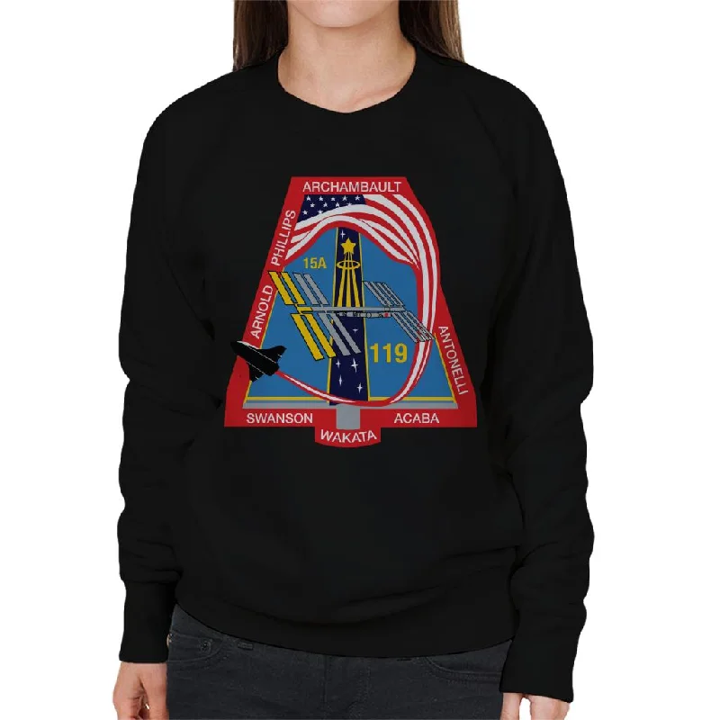 NASA STS 119 Space Shuttle Discovery Mission Patch Women's Sweatshirt