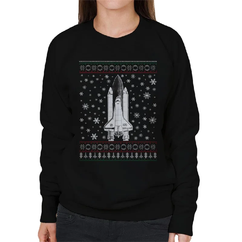 NASA Challenger Shuttle Christmas Knit Pattern Women's Sweatshirt