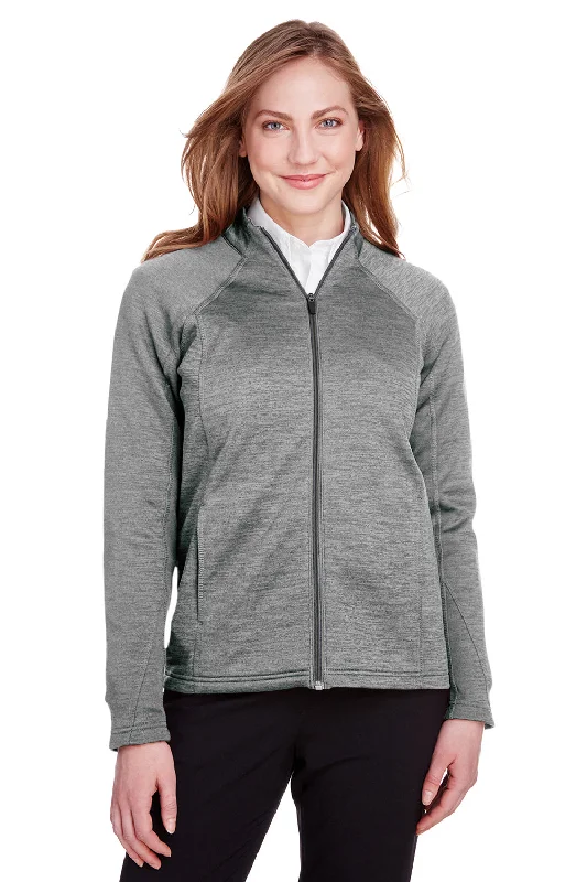 North End Womens Flux 2.0 Fleece Water Resistant Full Zip Jacket - Heather Light Grey/Carbon Grey