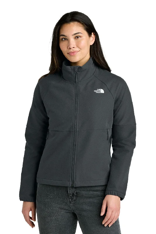 The North Face Womens Barr Lake Soft Shell Full Zip Jacket - Heahter Dark Asphalt Grey - New