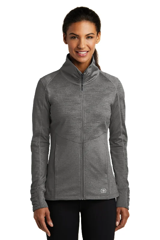 Ogio Womens Endurance Sonar Full Zip Jacket - Heather Track Grey - Closeout