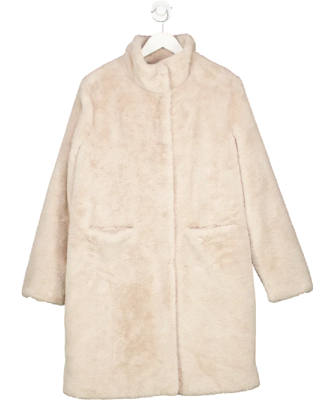 Issy London Beige Bette Coat Vegan Faux Soft Pile Fur UK L