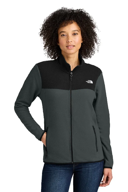 The North Face Womens Glacier Fleece Full Zip Jacket - Asphalt Grey/Black - New