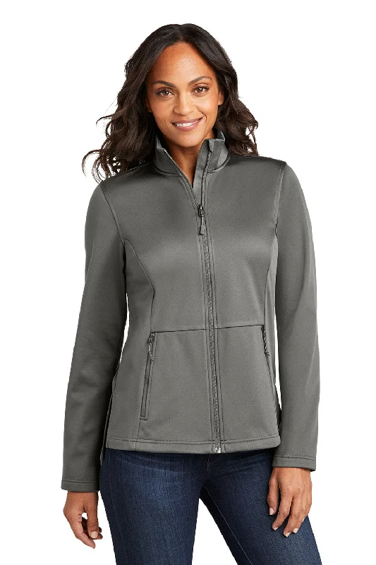 Port Authority Womens Water Resistant Flexshell Full Zip Jacket - Smoke Grey - New