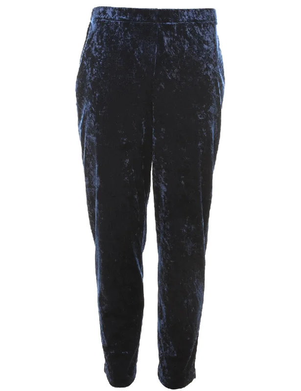 Navy Velvet Trousers - W27 L28