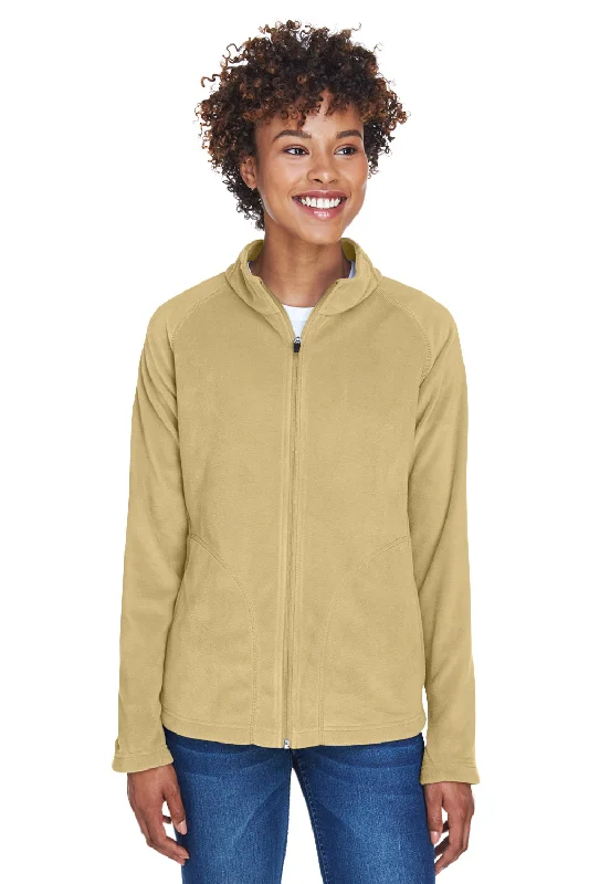 Team 365 Womens Campus Pill Resistant Microfleece Full Zip Jacket - Vegas Gold