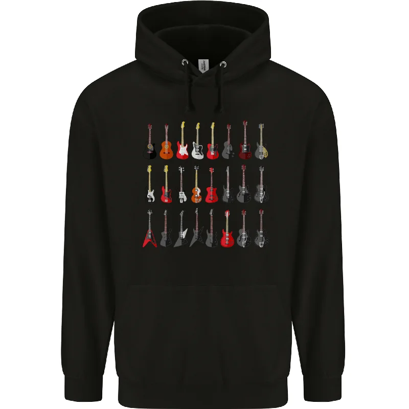 A Collection of Guitars Guitarist Electric Mens 80% Cotton Hoodie