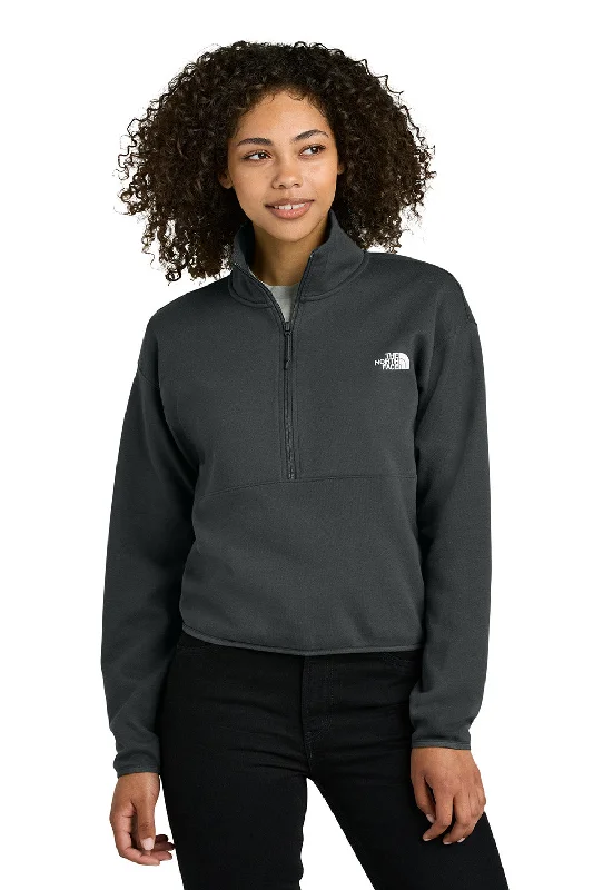 The North Face Womens Double Knit 1/4 Zip Fleece Jacket - Asphalt Grey - New