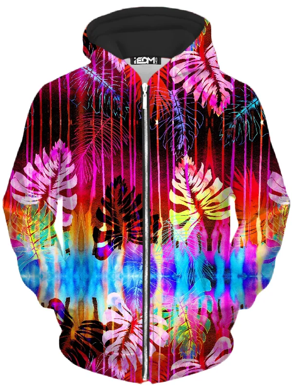 Fluorescent Jungle Unisex Zip-Up Hoodie