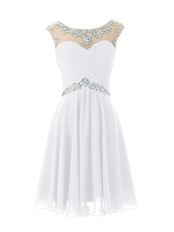 A Line Short Round Neckline Prom Dresses 2015, Short Graduation Dresses 2015, Short Formal Dresses, Cocktail Dresses, Homecoming Dresses