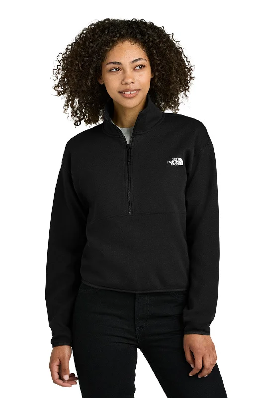 The North Face Womens Double Knit 1/4 Zip Fleece Jacket - Black - New