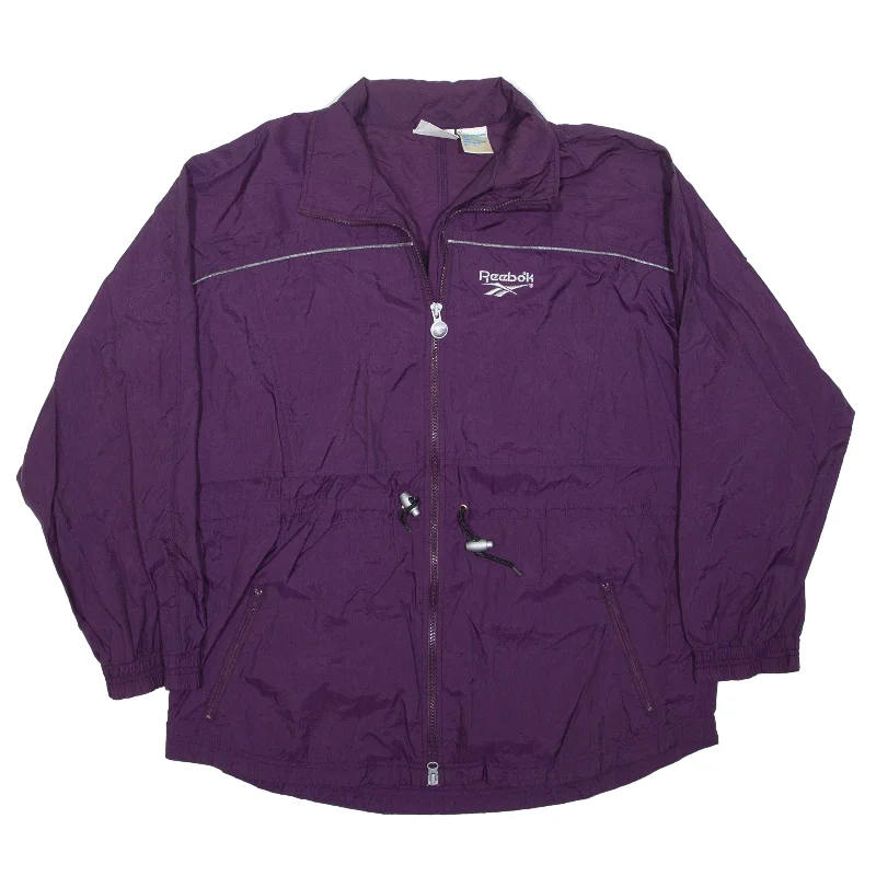 REEBOK Windbreaker Jacket Purple Nylon Womens L