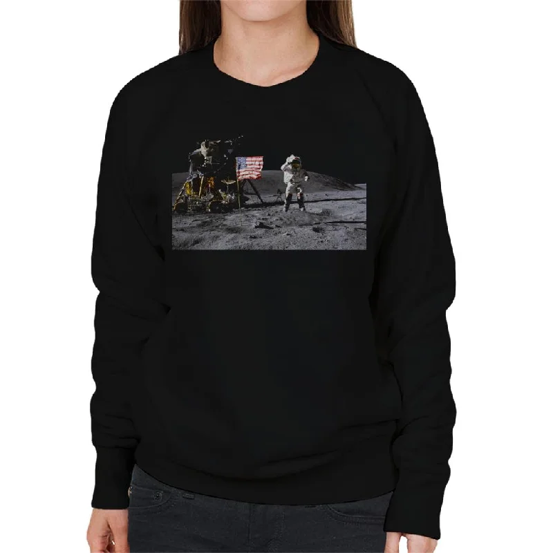 NASA John Young Moon Landing Salute Women's Sweatshirt