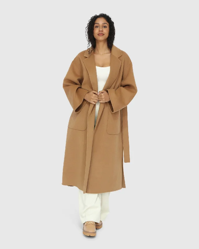 Wide Awake Split Hem Overcoat - Camel