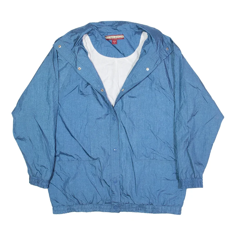 TUDOR COURT Coach Jacket Blue Nylon 90s Womens M