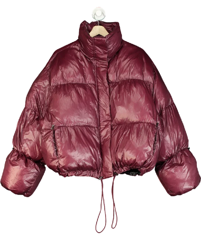 Oval Square Red Cropped Puffer Jacket UK S/M