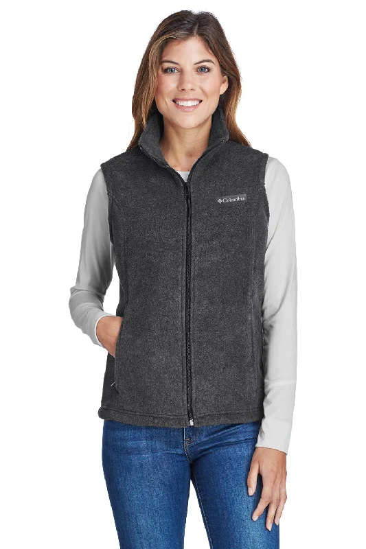 Columbia Womens Benton Springs Full Zip Fleece Vest - Heather Charcoal Grey - Closeout