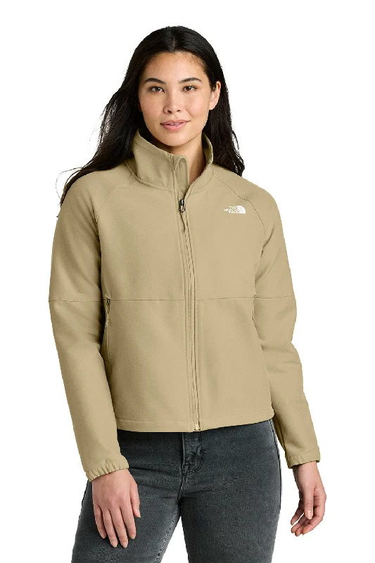 The North Face Womens Barr Lake Soft Shell Full Zip Jacket - Heather Dark Khaki Stone - New