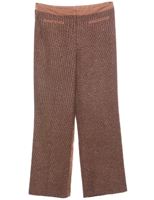 Brown Classic Straight-Fit Trousers - W30 L28