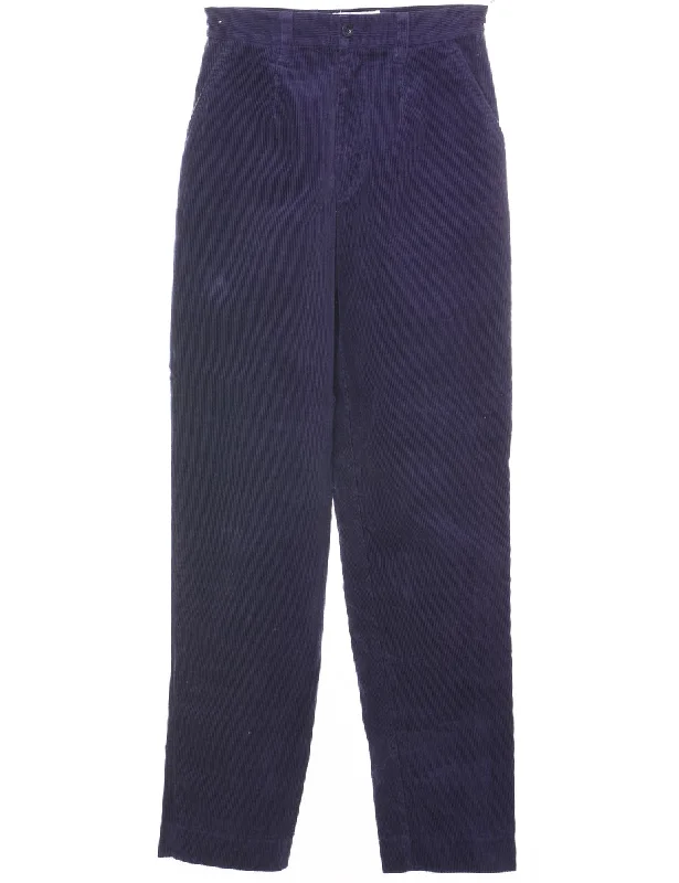 Purple Tapered 1990s Corduroy Trousers - W24 L31