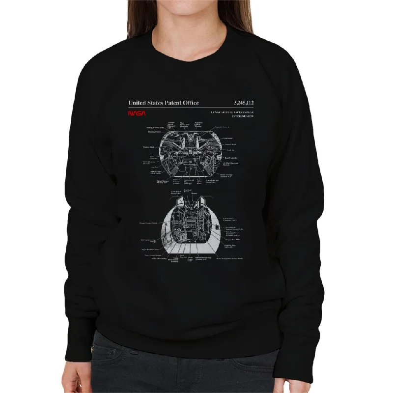 NASA Lunar Module Ascent Stage Interior Blueprint Women's Sweatshirt