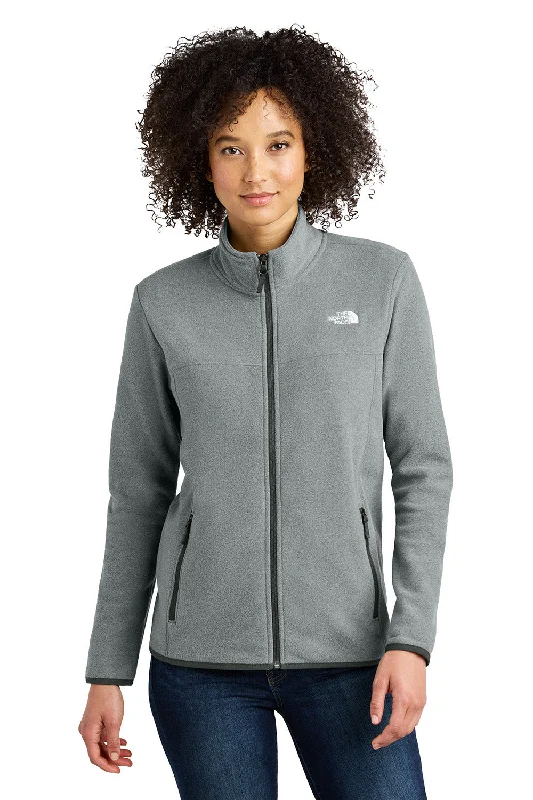 The North Face Womens Glacier Fleece Full Zip Jacket - Heather Medium Grey - New