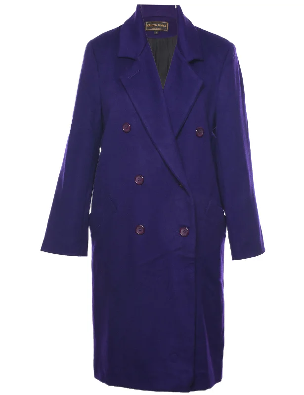 Double Breasted Wool Coat - M